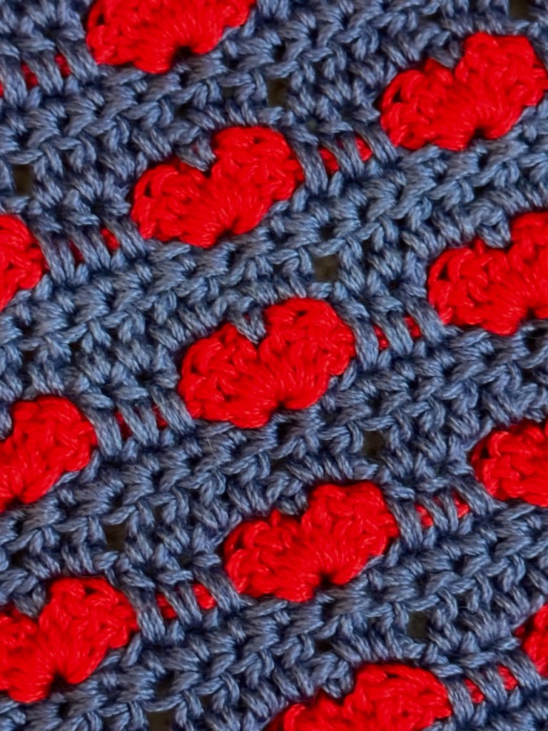 Crochet heart stitch